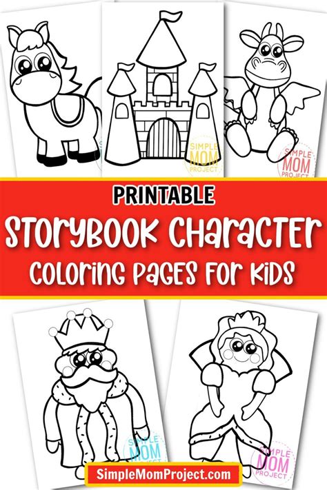 Printable Storybook Character Coloring Book For Kids In 2021 Coloring