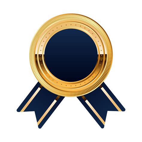 Premium Quality Badge With Blue And Gold Color Png