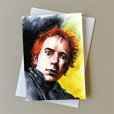 Johnny Rotten Greeting Card Sex Pistols Card Punk Rock Birthday Card Gift For Punk Fan