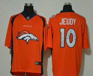 Men S Denver Broncos 10 Jerry Jeudy Orange 2020 Big Logo Number Vapor