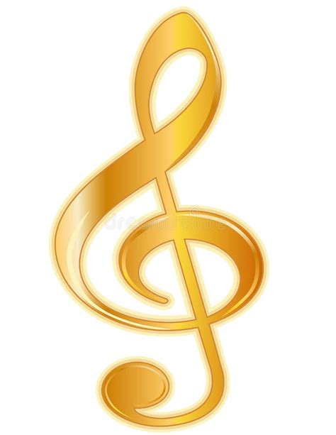 Golden Treble Clef Stock Vector Illustration Of Notation 4167770