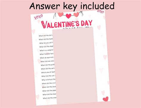 Valentine Riddles Game Printable Valentines Party Game Kids - Etsy