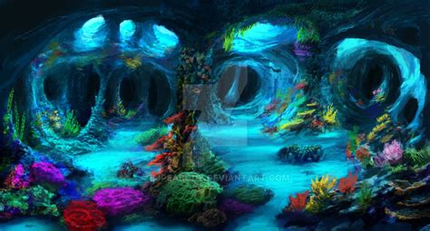 Underwater Caves (Commission) | Underwater caves, Underwater world ...