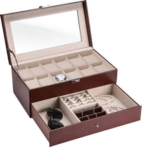 Procase Schichten Uhrenbox Schmuck Uhr Aufbewahrungsbox Mit