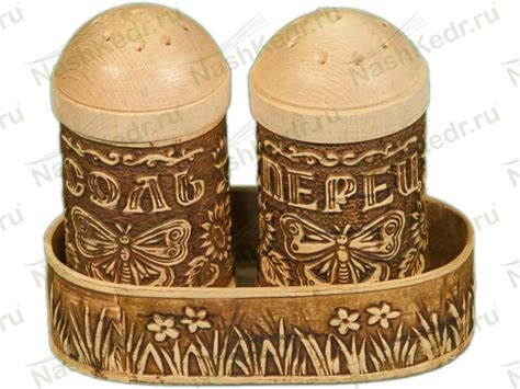 Солонки и перечницы из бересты - Посуда из бересты, берёзы - купить по ...