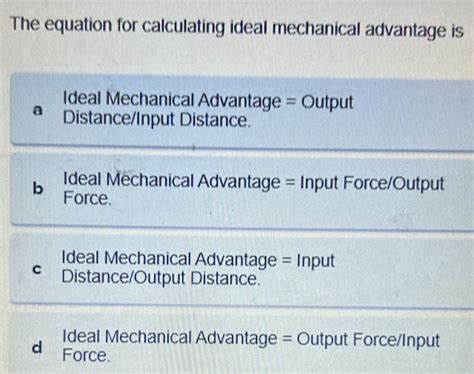 how to find ideal mechanical advantage