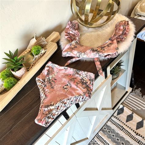 Agua Bendita Swim Agua Bendita Ruffle Off Shoulder Bikini Reversible Hi Rise Size S