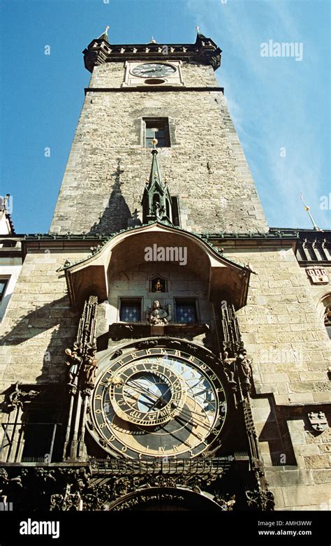 Astronomical Clock Also Known As Prague Orloj On Town Hall Tower