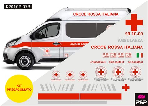 Kit Adesivi Livrea Completa Croce Rossa Italiana Per Ambulanza Fiat