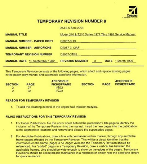 Cessna And T Series Service Manual Thru