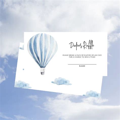 Hot Air Balloon Diaper Raffle Enclosure Card Zazzle