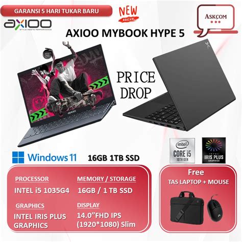 Jual Laptop Axioo MyBook Hype 5 Hype 3 I5 1035G4 16GB 1TB SSD IRIS Plus