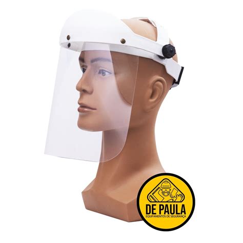 Protetor facial face shield branco catraca médico e enfermeiro