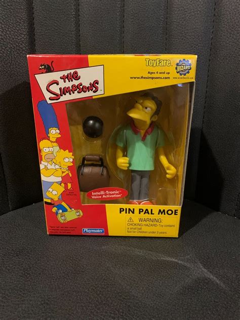 The Simpsons Pin Pal Moe Toyfare Exclusive Moc Nib Playmates Ebay