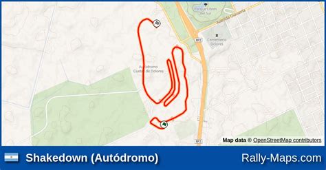 Shakedown Autódromo stage map Rally de Dolores 2023 Rally Maps