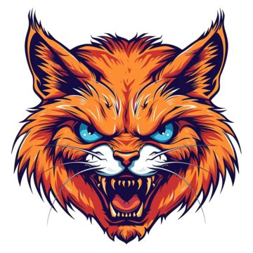 Head Cat Angry Vector Illustration Design Cat Illustration Angry PNG