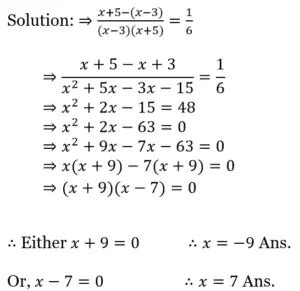 Wbbse Solutions For Class Maths Chapter Quadratic Equations In One