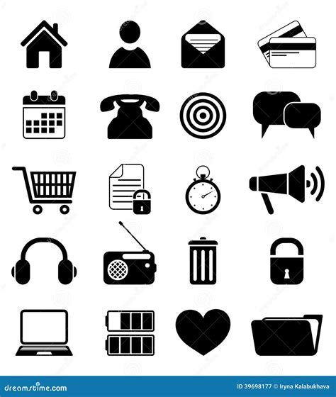 Iconos De Los Medios Y De La Comunicación Ilustración Del Vector