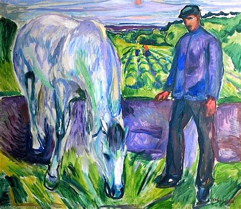 Reproductions De Qualité Musée Homme Avec Cheval 1918 De Edvard Munch