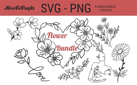 Flower SVG Bundle SVG Flower Bundle Svg Flower Flower Png | Etsy