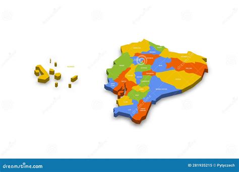 Ecuador Political Map Of Administrative Divisions Stock Vector