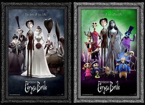 The Corpse Bride Movie Poster Is Shown In Two Different Frames One For