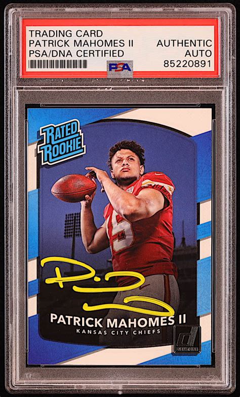 Patrick Mahomes Ii Signed Donruss Rr Rc Psa Pristine Auction