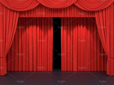 Red stage curtains ~ Abstract Photos ~ Creative Market