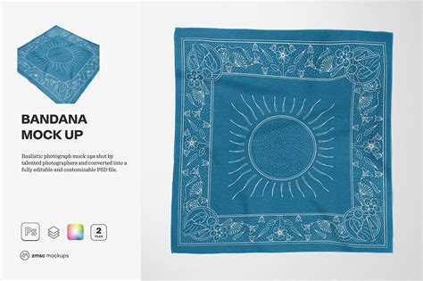 Hemmed Bandana Mockup Creative Market