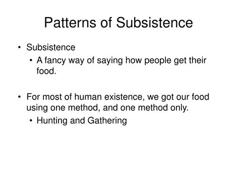 subsistence  powerpoint