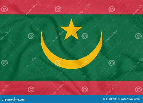 Bandera De Mauritania En Tela Texturizada S Mbolo Patri Tico Imagen De