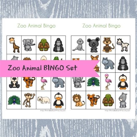 Free Printable Zoo Bingo Cards