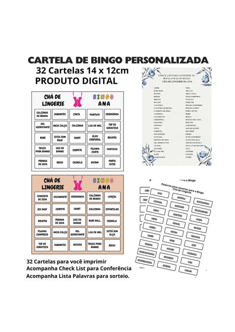 Bingo Ch De Lingerie Digital Elo Produtos Especiais