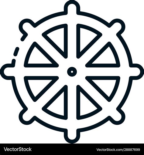 Buddhism Wheel Dharma Symbol Design Royalty Free Vector