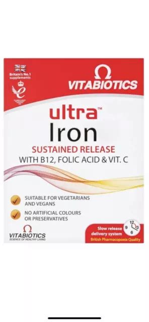 Vitabiotics Ultra Iron With B Folic Acid Vit C Tablets Free