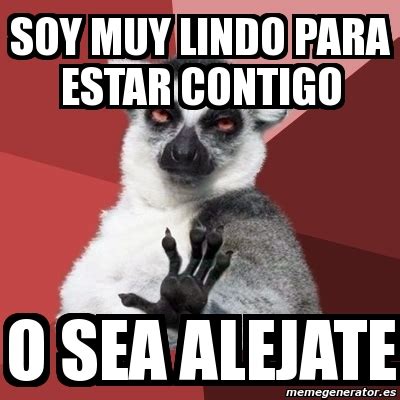 Meme Chill Out Lemur Soy Muy Lindo Para Estar Contigo O Sea Alejate