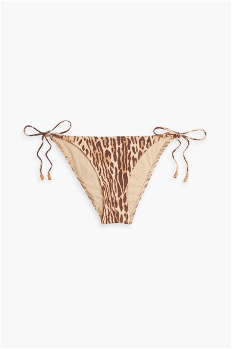 Zimmermann Sculpt Tie Side Leopard Print Low Rise Bikini Briefs