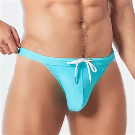 MAILLOTS DE BAIN hommes de plage bikini cordes à dessin fête gay couleur unie EUR 18 34