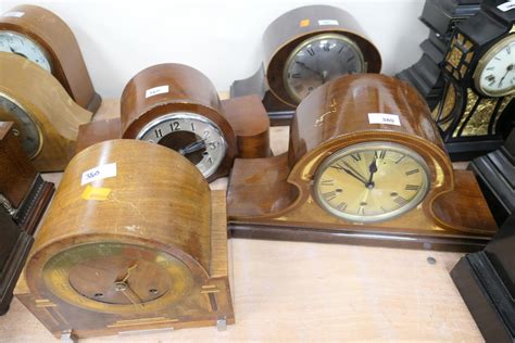 Art Deco Style Walnut And Inlaid Chiming Mantel Clock Mahogany And