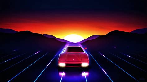 Retro Ferrari Sunrise HD Live Wallpaper For PC - DesktopHut