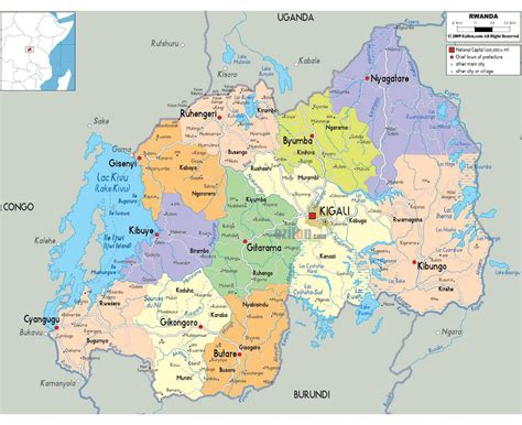 Maps of Rwanda | Collection of maps of Rwanda | Africa | Mapsland ...