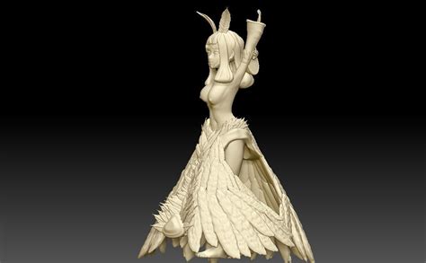 Waifu anime Girl ethernal mothra human nude 3Dprint model 3D model 3D ...