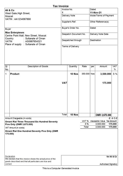 Elements Of Tax Invoice Simple Comprehensive Tally Solutions