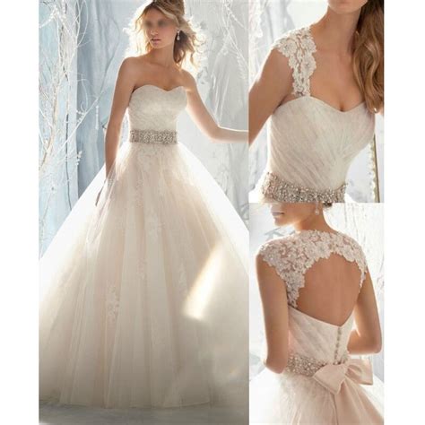 Ball Gown Wedding Organza Tulle Beaded Handmade Bow Sashes Sweetheart