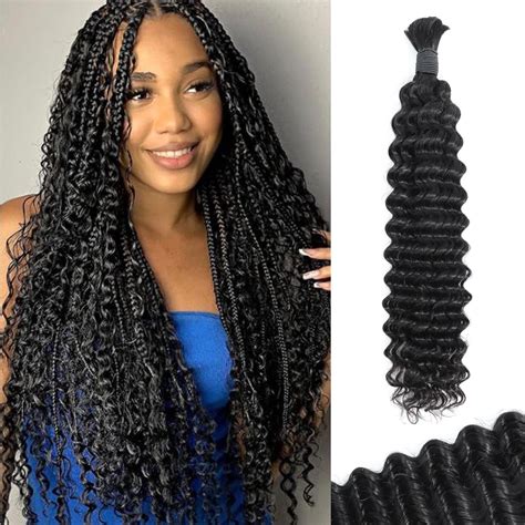 Geogroket Human Braiding Hair Deep Wave Bulk Human Hair for Braiding No