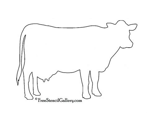 Cow Silhouette Stencil | Silhouette stencil, Quilting stitch patterns ...