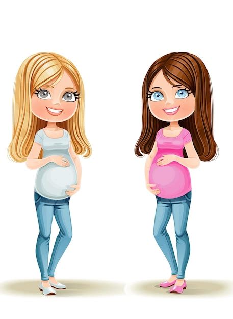 Premium Vector | Pregnant female cartoon character illustration