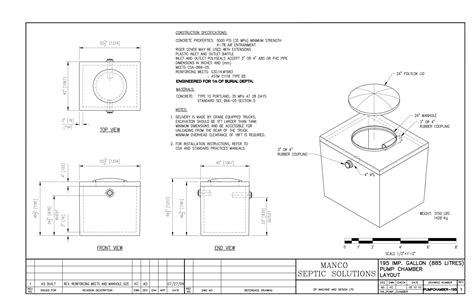 Concrete 195 Imperial Gallon Pump Chamber Manco Septic