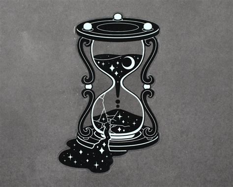 Hourglass Witchy Hourglass Night Sky Moon Clear Vinyl Etsy