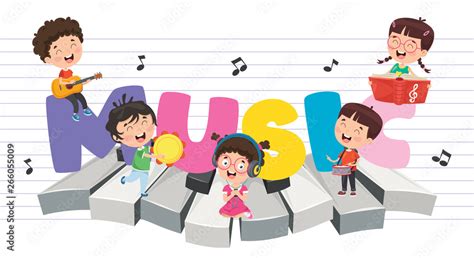 Vector Illustration Of Children Music Background Stock Vector | Adobe Stock